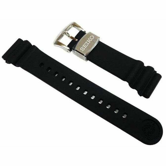 Original Seiko 22MM Black Silicone Strap