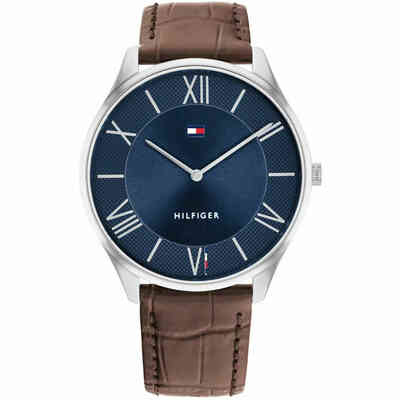 Orologio al quarzo Tommy Hilfinger quadrante blu cinturino pelle Orologio al quarzo Tommy Hilfinger quadrante blu cinturino pelle