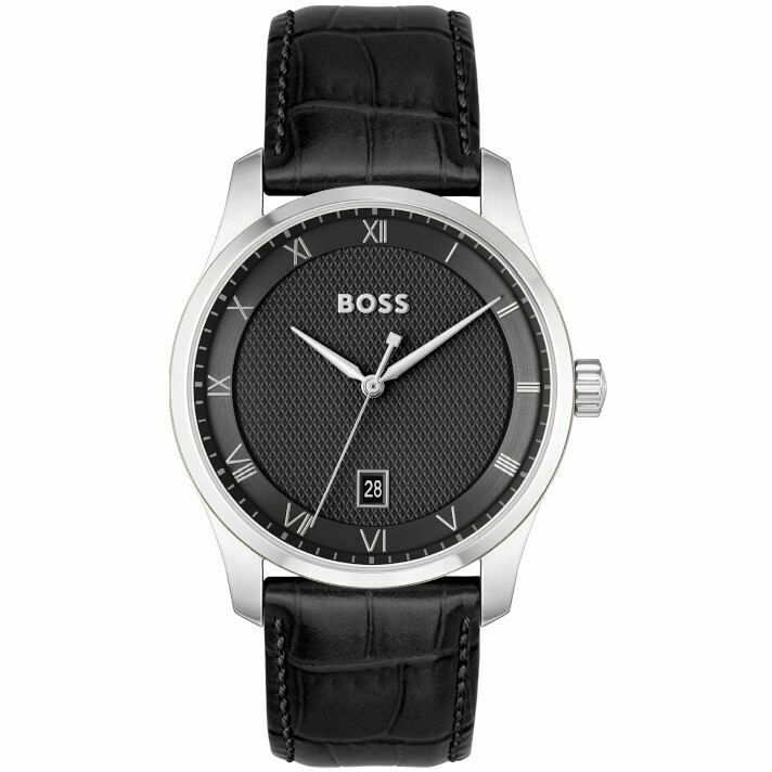 Orologio Boss da uomo con pelle nera