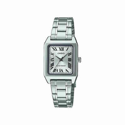Orologio Casio rettangolare da donna in acciaio solo tempo Orologio Casio rettangolare da donna in acciaio solo tempo