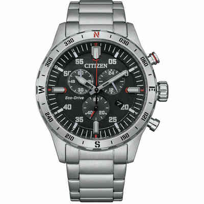 Orologio Citizen uomo cronografo eco drive in acciaio quadrante nero Orologio Citizen uomo cronografo eco drive in acciaio quadrante nero