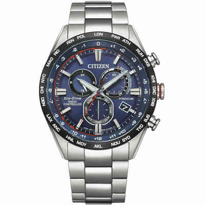 Orologio cronografo radiocontrollato super titanio blu Citizen Orologio cronografo radiocontrollato super titanio blu Citizen