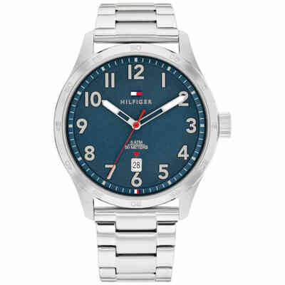 Orologio da uomo Tommy Hilfinger al quarzo quadrante blu Orologio da uomo Tommy Hilfinger al quarzo quadrante blu