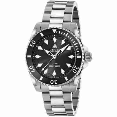 Orologio Gucci Dive in acciaio 40mm lunetta in ceramica nera Orologio Gucci Dive in acciaio 40mm lunetta in ceramica nera