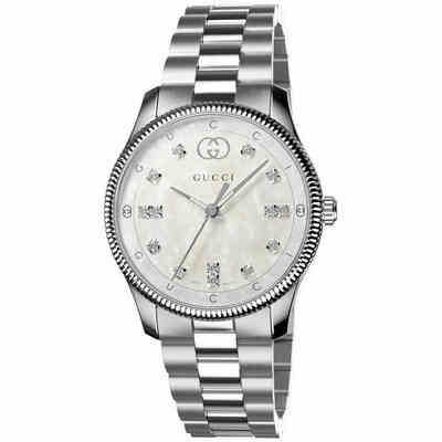 Orologio Gucci G-Timeless al quarzo quadrante madreperla e diamanti Orologio Gucci G-Timeless al quarzo quadrante madreperla e diamanti