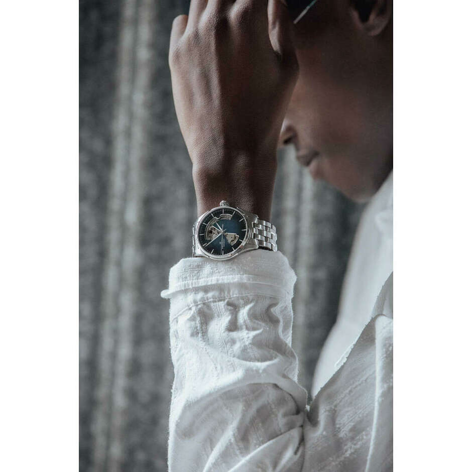 Orologio Hamilton Jazzmaster Open Heart Blu