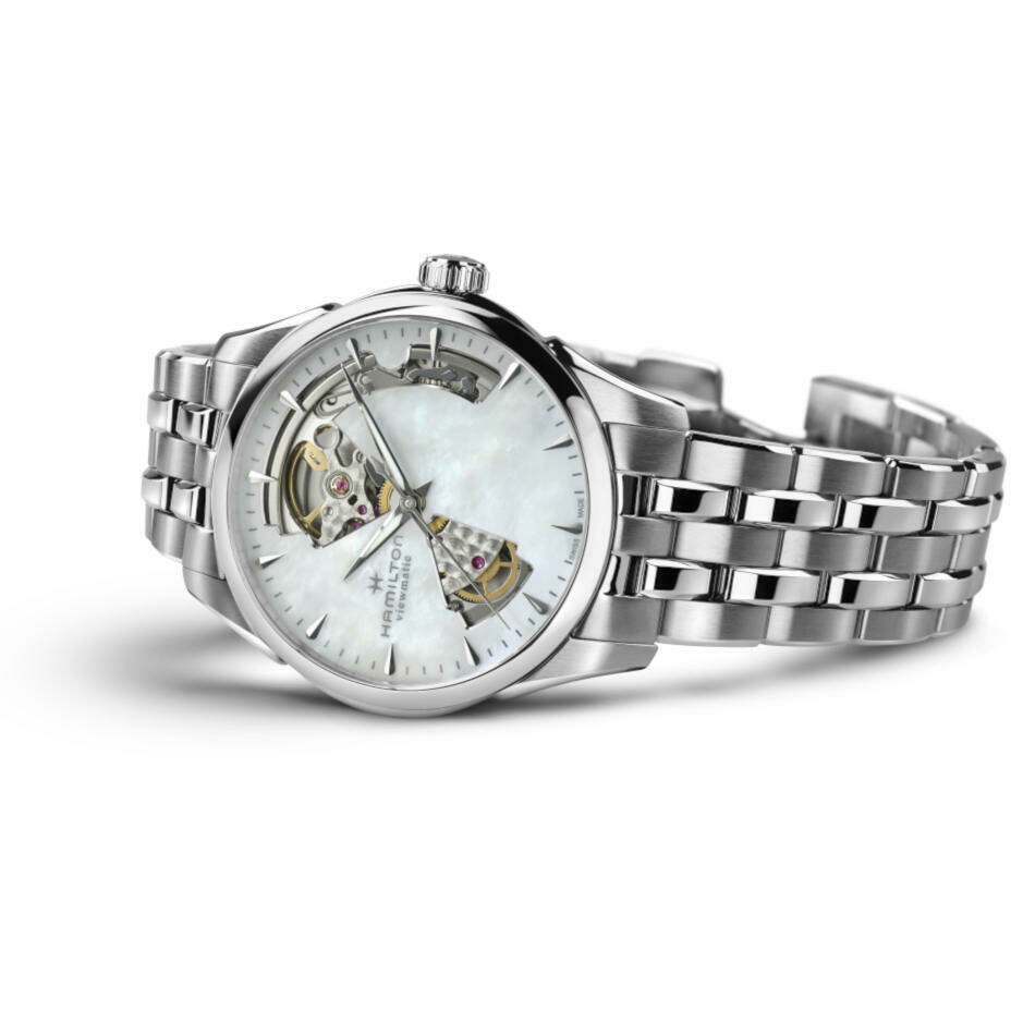 Orologio Hamilton Jazzmaster Open Heart da donna Bianco