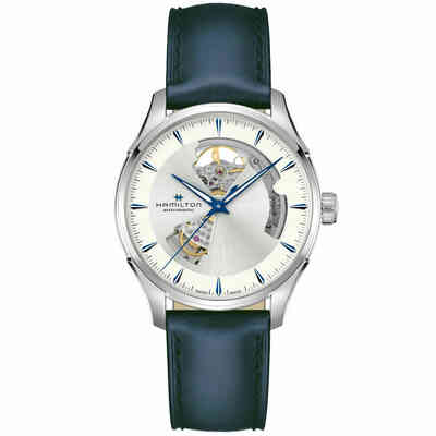 Orologio Hamilton Jazzmaster Open Heart pelle blu Orologio Hamilton Jazzmaster Open Heart pelle blu