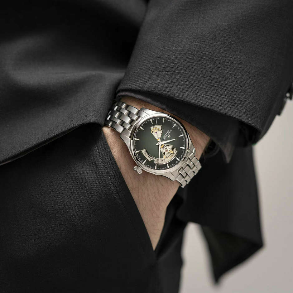 Orologio Hamilton Jazzmaster Open Heart Verde
