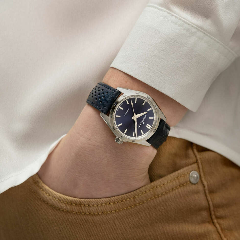 Orologio Hamilton Jazzmaster Performer blu 34mm