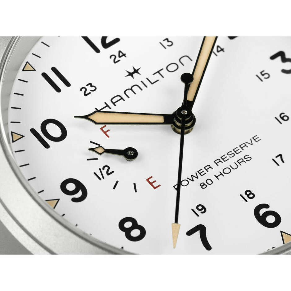Orologio Hamilton Khaki con Riserva di Carica Bianco