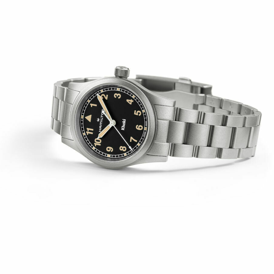 Orologio Hamilton Khaki Field 33 mm nero in acciaio