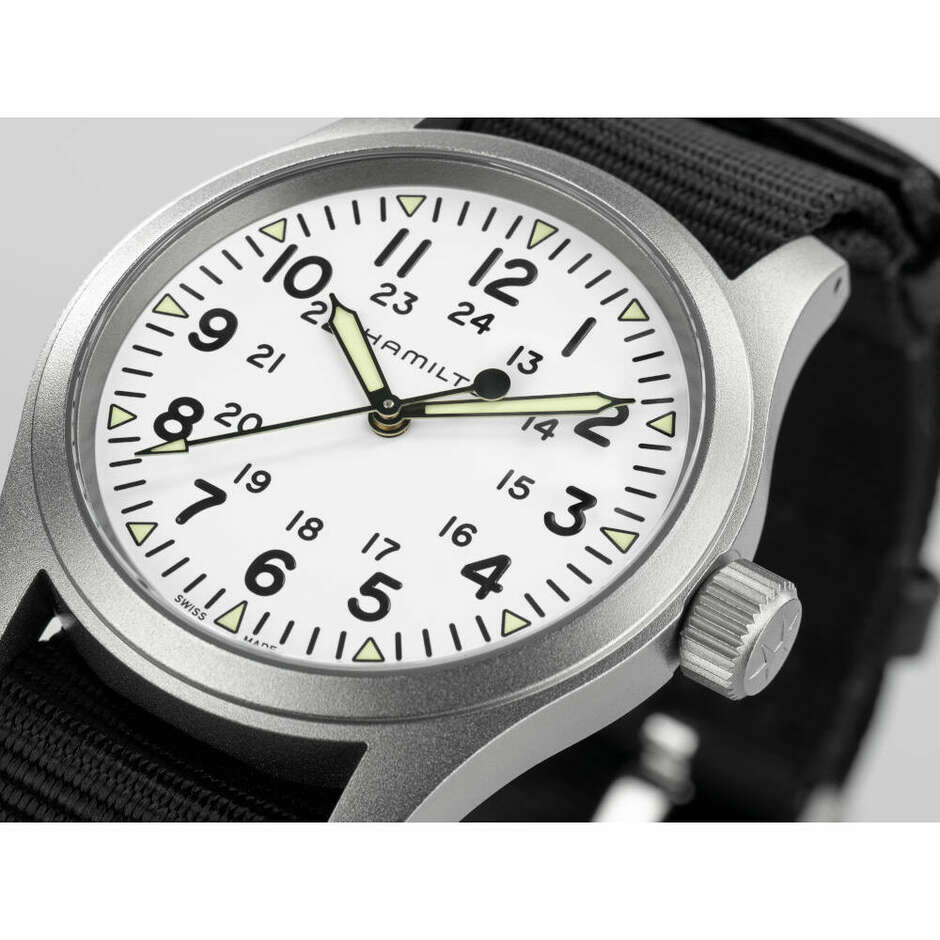 Orologio Hamilton Khaki Field 38 mm quadrante bianco