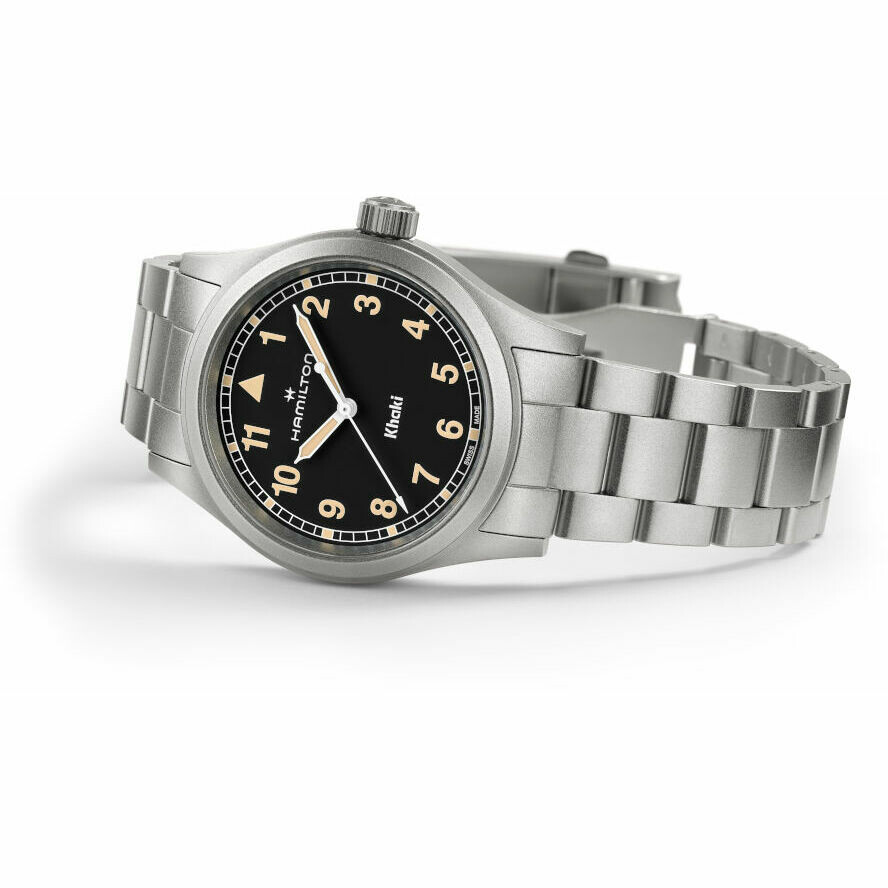 Orologio Hamilton Khaki Field Nero in acciaio 38mm