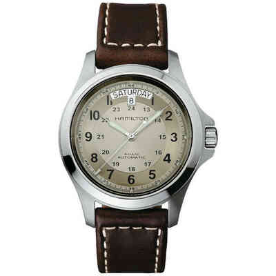 Orologio Hamilton Khaki King cinturino in pelle marrone Orologio Hamilton Khaki King cinturino in pelle marrone