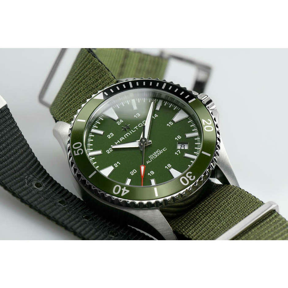 Orologio Hamilton Khaki Navy Scuba Automatico cinturino tessuto verde