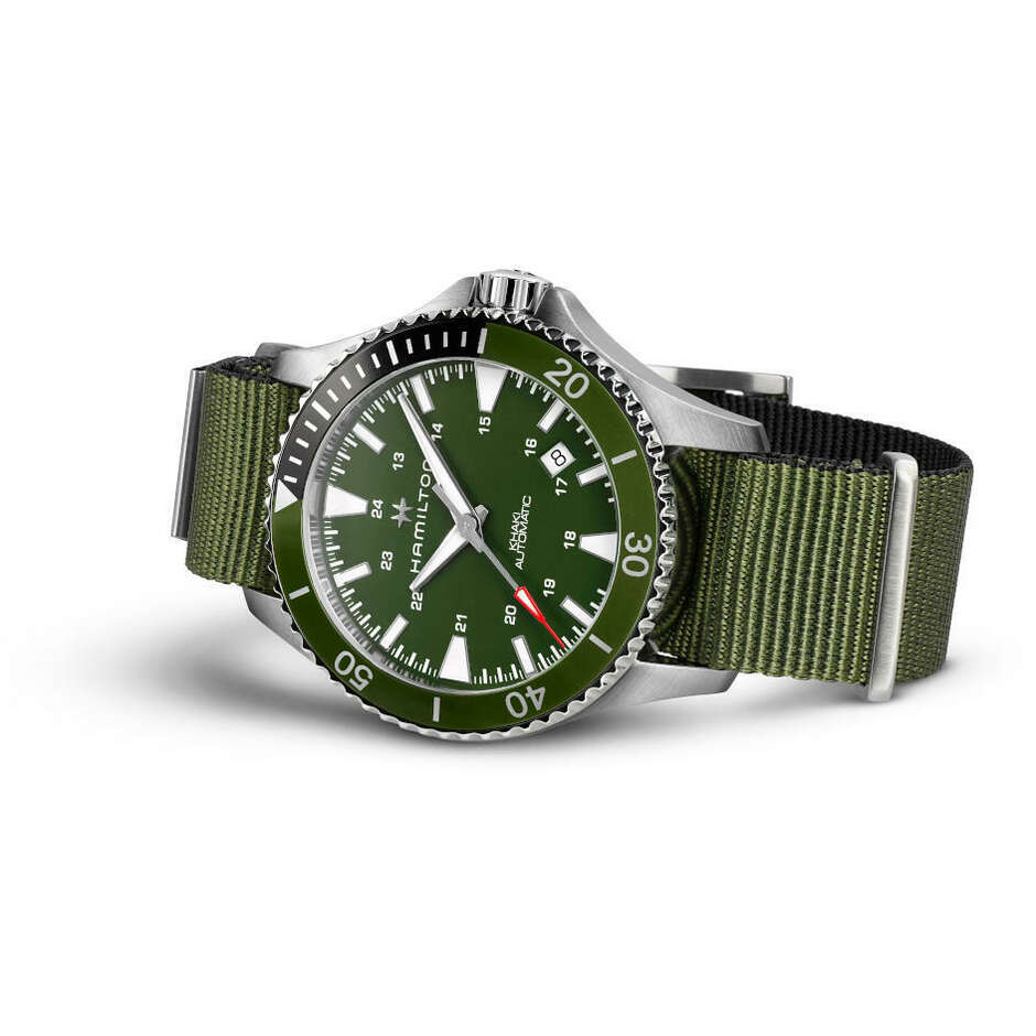 Orologio Hamilton Khaki Navy Scuba Automatico cinturino tessuto verde