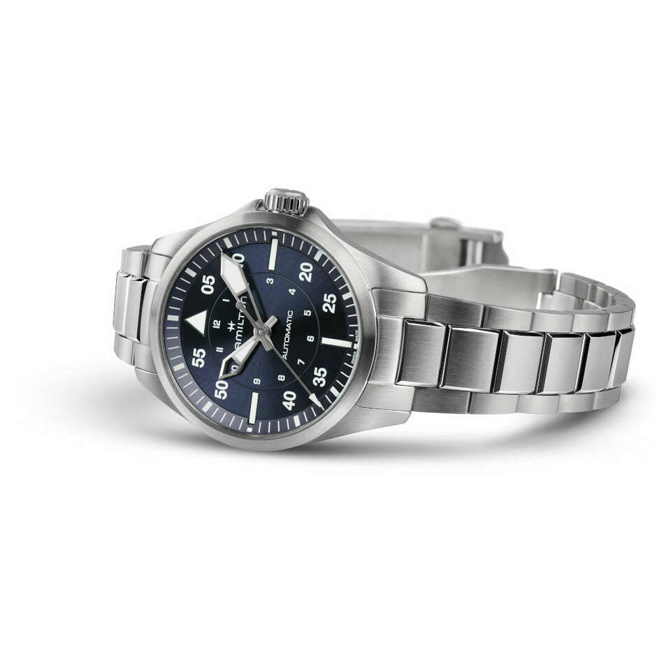 Orologio Hamilton Khaki Pilot in acciaio quadrante blu 36mm