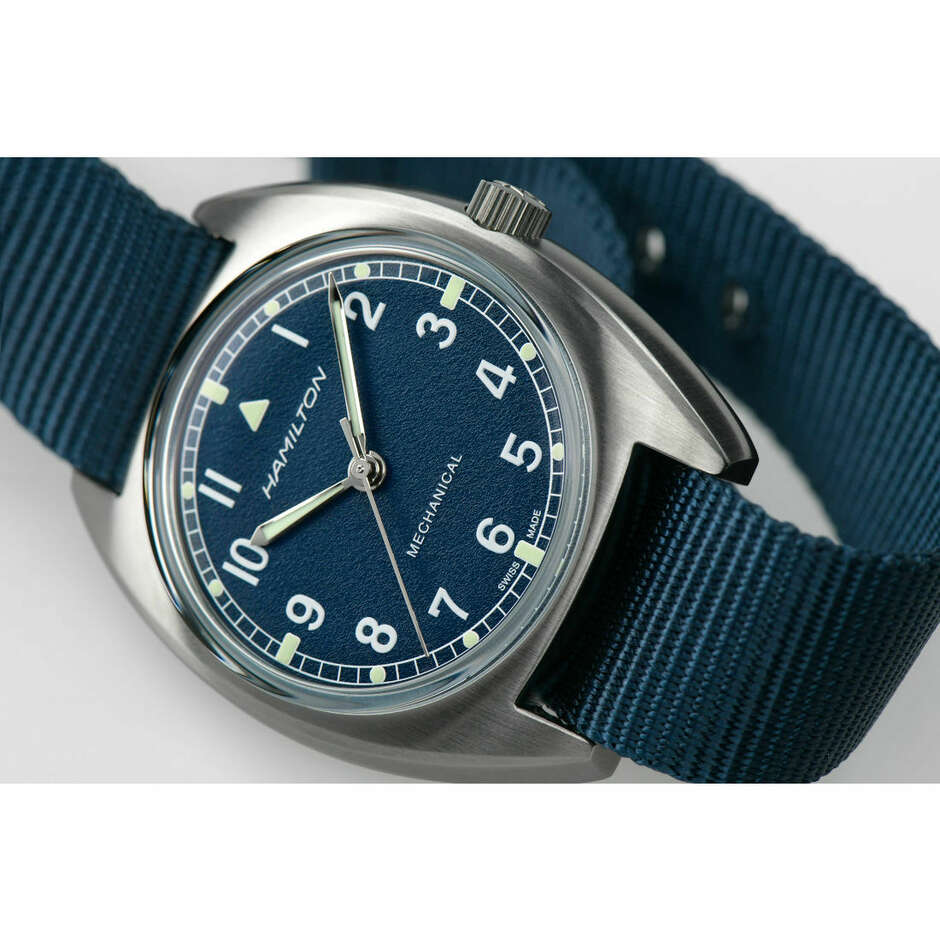 Orologio Hamitlon Khaki Aviation Pilot Pioneer carica manuale blu
