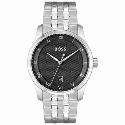Orologio Hugo Boss solo tempo nero e acciaio Orologio Hugo Boss solo tempo nero e acciaio