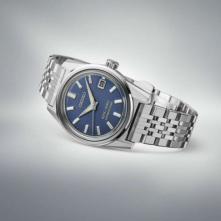Orologio King Seiko automatico in acciaio quadrante blu