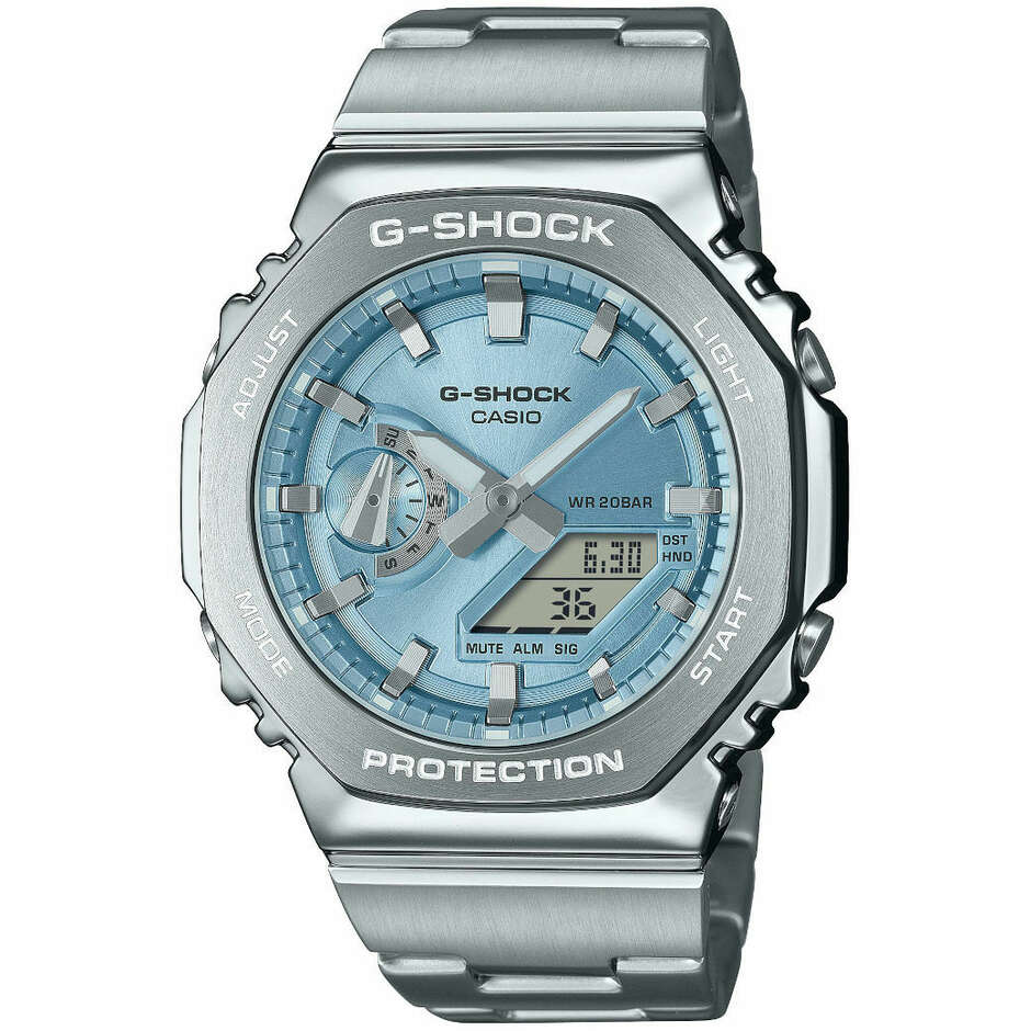 Orologio Multifunzione Casio G-Shock in acciaio quadrante azzurro