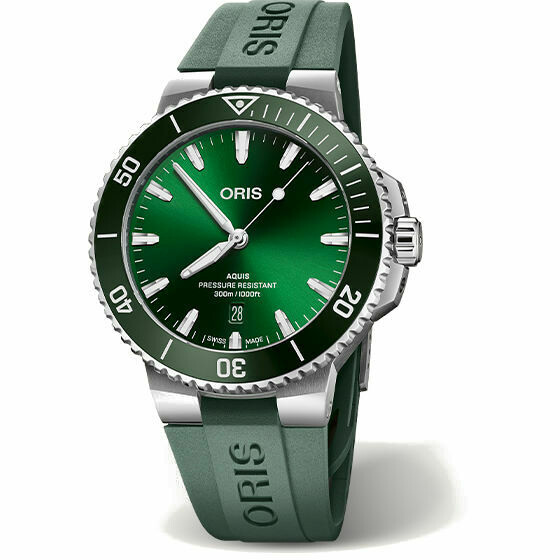Orologio Oris Aquis Date automatico quadrante verde 43.5mm