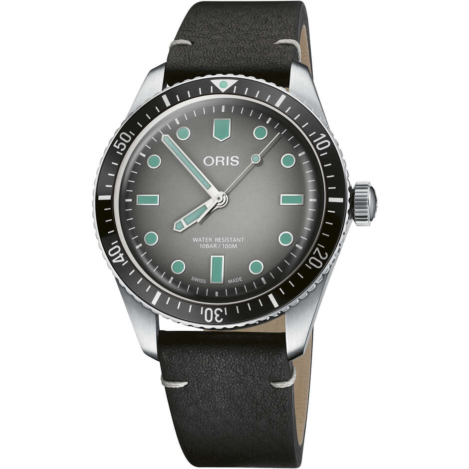 Orologio Oris Divers Sixty-Five Grigio in pelle