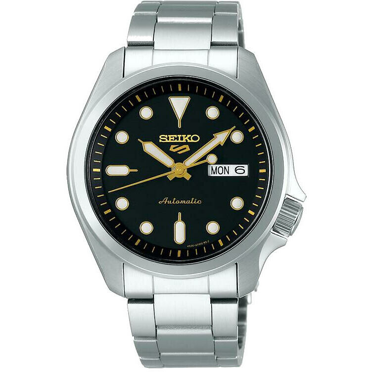 Orologio Seiko 5 Sports automatico in acciaio Nero