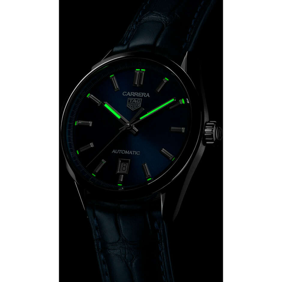 Orologio Tag Heuer Carrera Blu 39mm in pelle