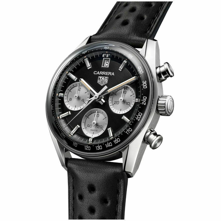 Orologio Tag Heuer Carrera cronografo Glassbox nero