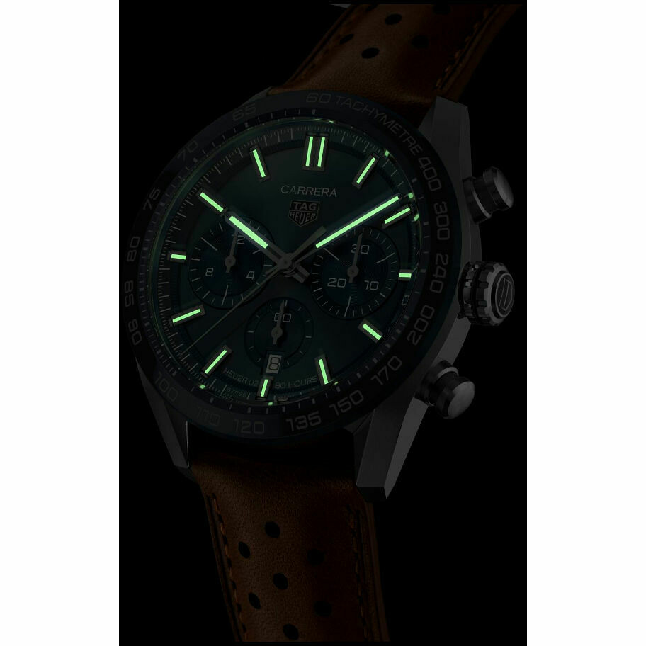 Orologio Tag Heuer Carrera cronografo Heuer 02 Blu pelle