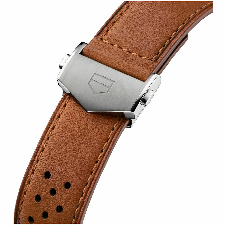 Orologio Tag Heuer Carrera cronografo Heuer 02 Blu pelle