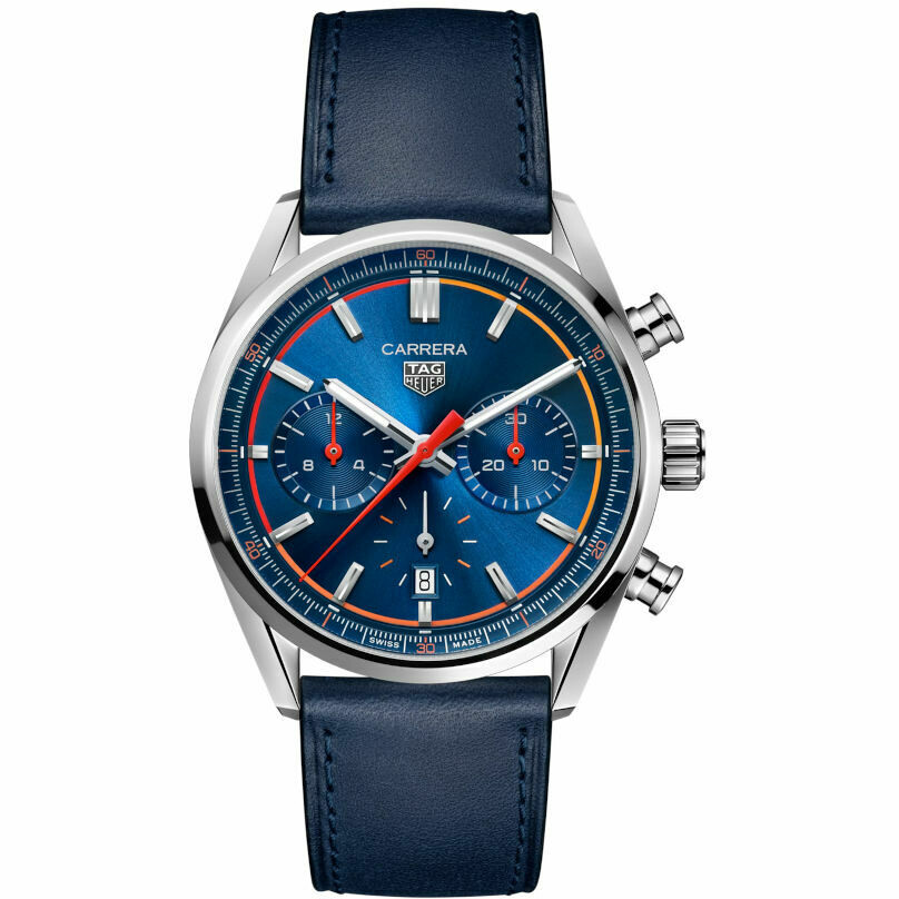 Orologio Tag Heuer Carrera cronografo Heuer 02 blu
