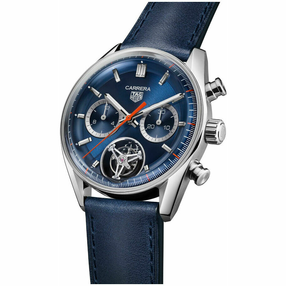 Orologio Tag Heuer Carrera cronografo Tourbillon blu