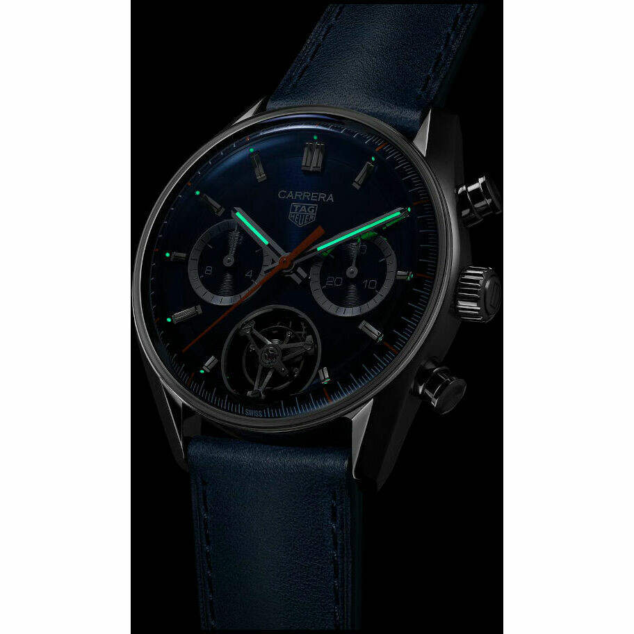 Orologio Tag Heuer Carrera cronografo Tourbillon blu