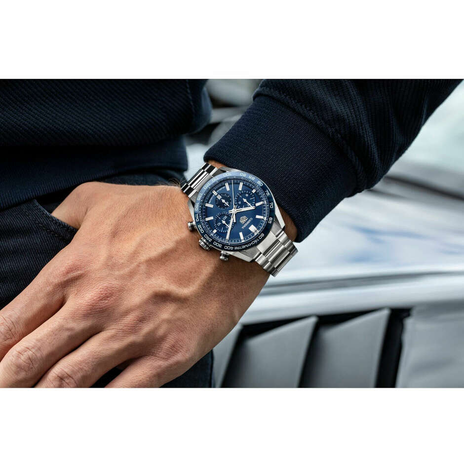 Orologio Tag Heuer Carrera Heuer Cronografo Blu