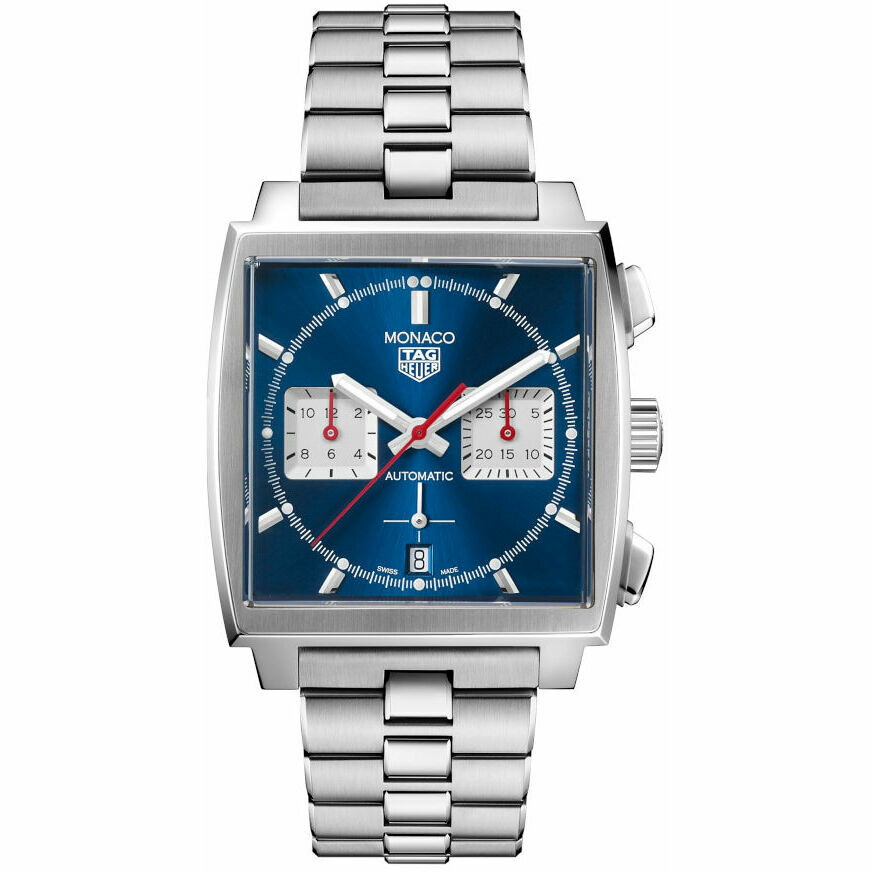 Orologio Tag Heuer Monaco Blu Acciaio CBL2111.BA0644 Franco