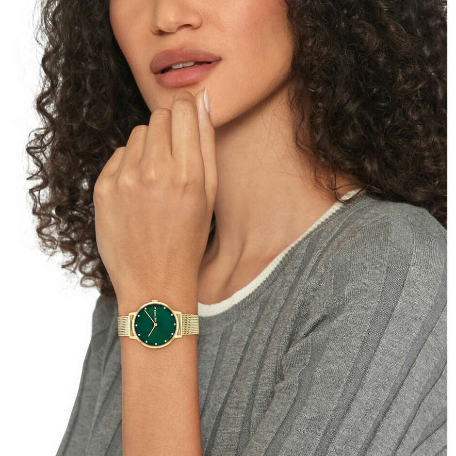 Orologio Tommy Hilfiger da donna dorato quadrante verde