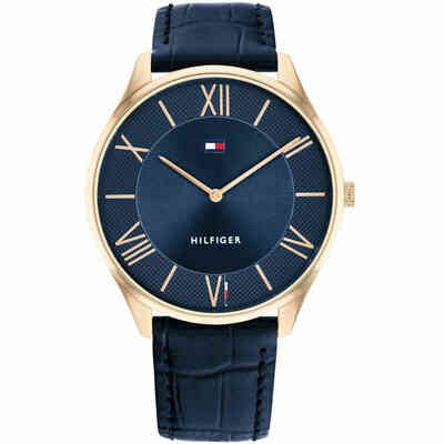 Orologio Tommy Hilfinger da uomo in acciaio dorato quadrante blu Orologio Tommy Hilfinger da uomo in acciaio dorato quadrante blu