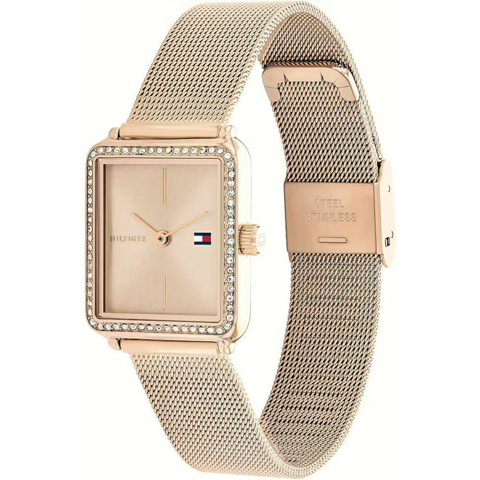 Orologio Tommy Hilfinger rettangolare da donna Rosa
