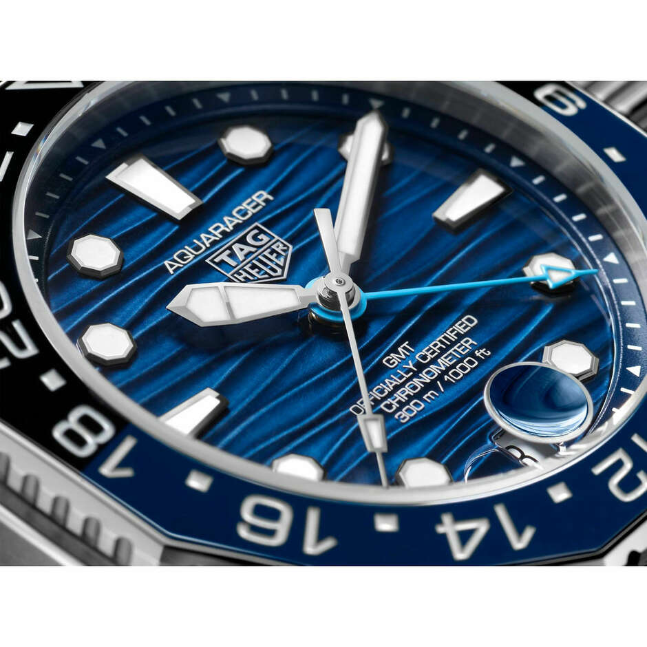 Orologo Tag Heuer Aquaracer 300 GMT blu con TH31-03 COSC