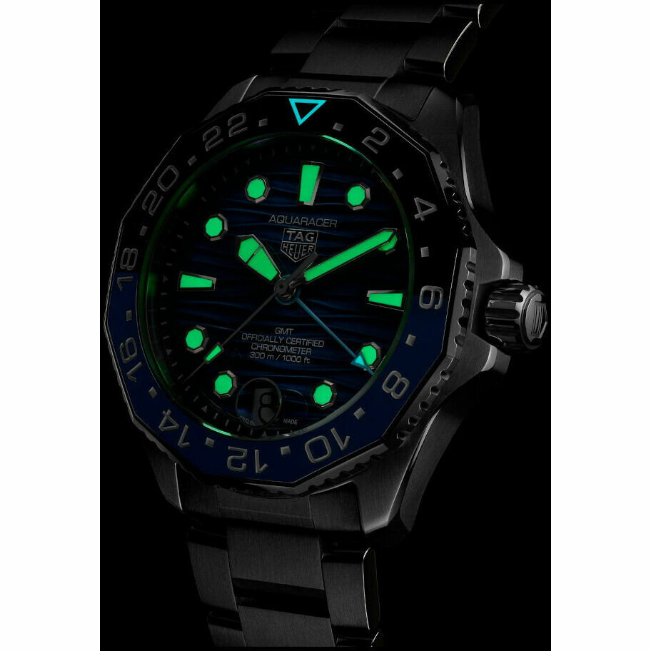 Orologo Tag Heuer Aquaracer 300 GMT blu con TH31-03 COSC