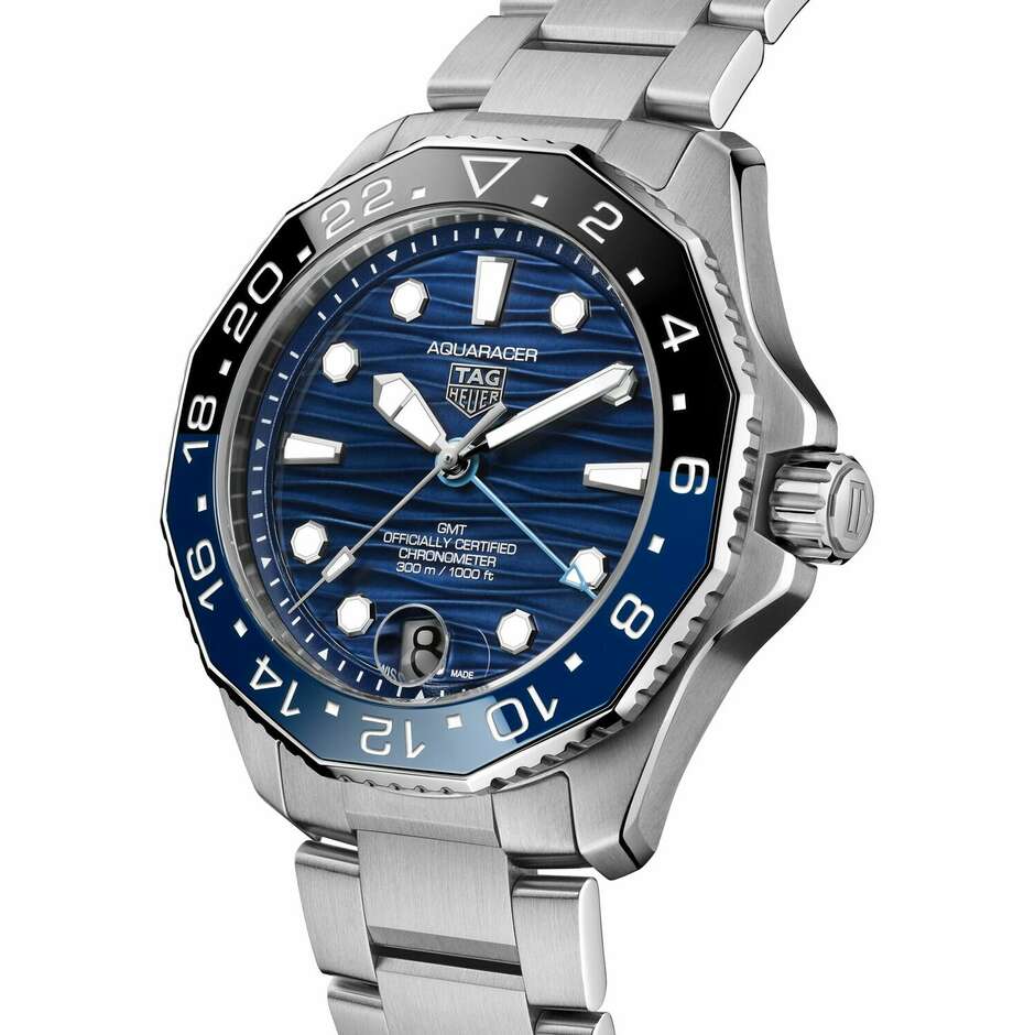Orologo Tag Heuer Aquaracer 300 GMT blu con TH31-03 COSC