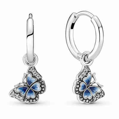 Pandora Blue Butterfly Hoop Earrings Pandora Blue Butterfly Hoop Earrings