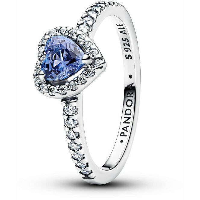 Pandora Blue Embossed Heart Ring