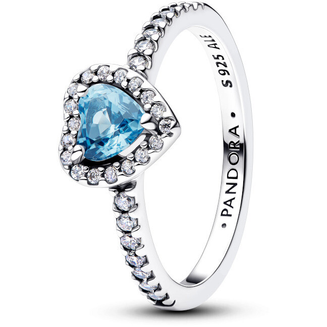 Pandora Blue Embossed Heart Ring