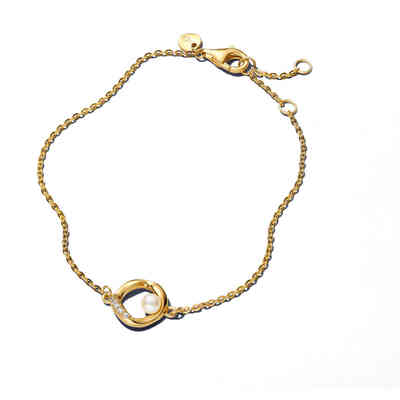 Pandora Bracelet Circle Sinuous Line with Pearl and Pavè Pandora Bracelet Circle Sinuous Line with Pearl and Pavè