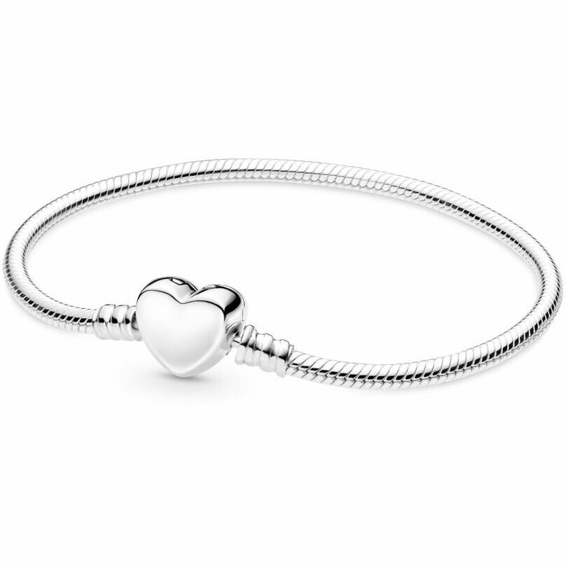 Pandora Bracelet with Engravable Heart Clasp