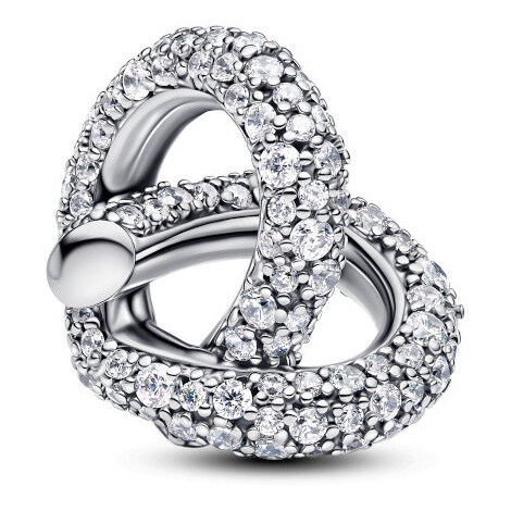 Pandora Charm Heart Infinity Knot and Pavè